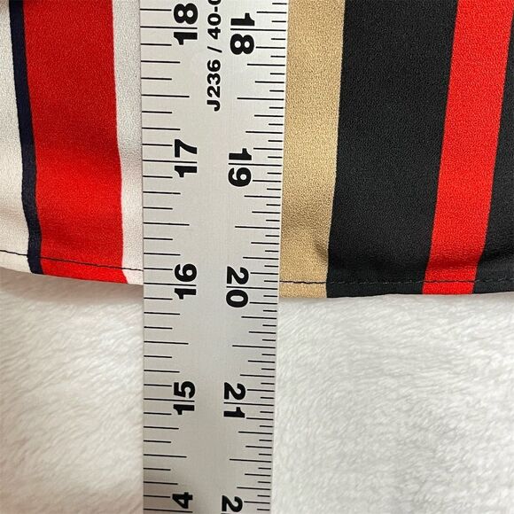 Anne Klein Cami Tank Top Size M Striped Red Blue Cream Black Spaghetti Strap - Picture 10 of 10